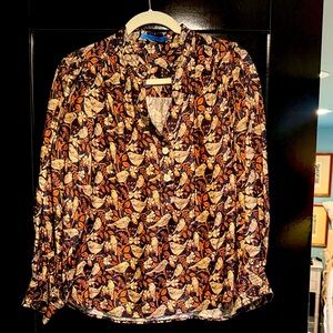 J. McLaughlin Multicolor Floral Blouse